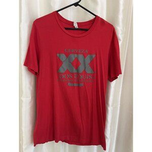 Cerveza Dos Equis Red Craft Beer T-Shirt Men's‎ Size Large Red Cinco de Mayo